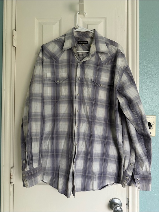 Stetson Other - Stetson long-sleeve Purple plaid western shirt pearl snaps, chest pockets, XL